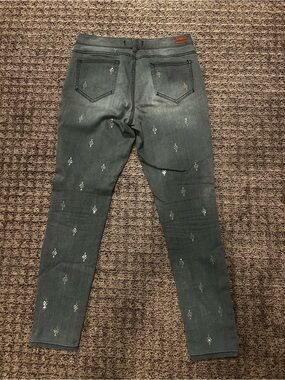 Sundance Grey Skinny Jeans with Metallic Accent